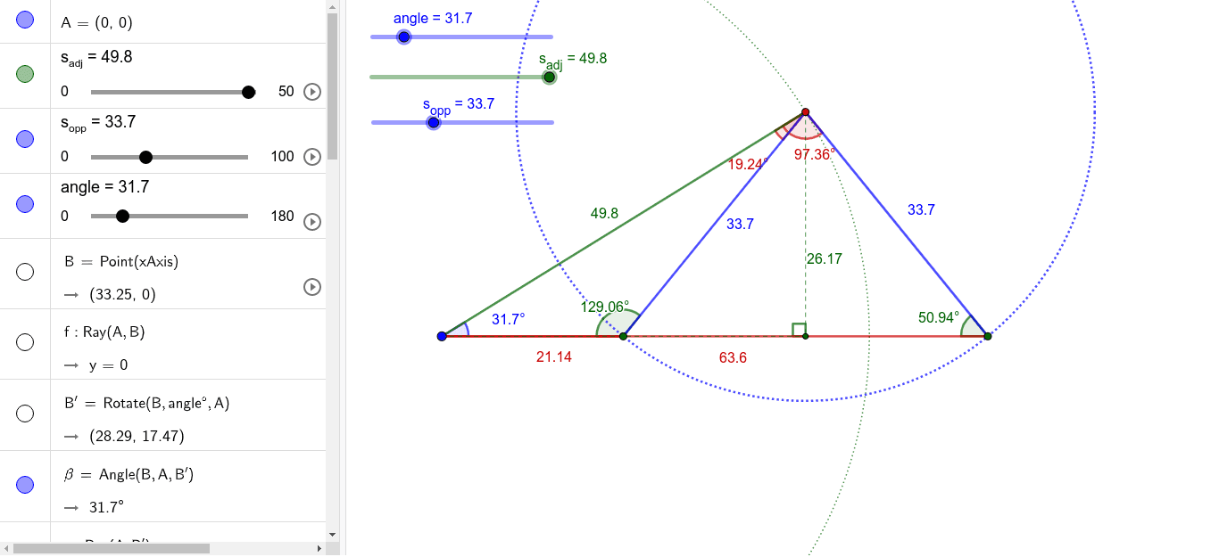 SSA Triangle Calculator GeoGebra