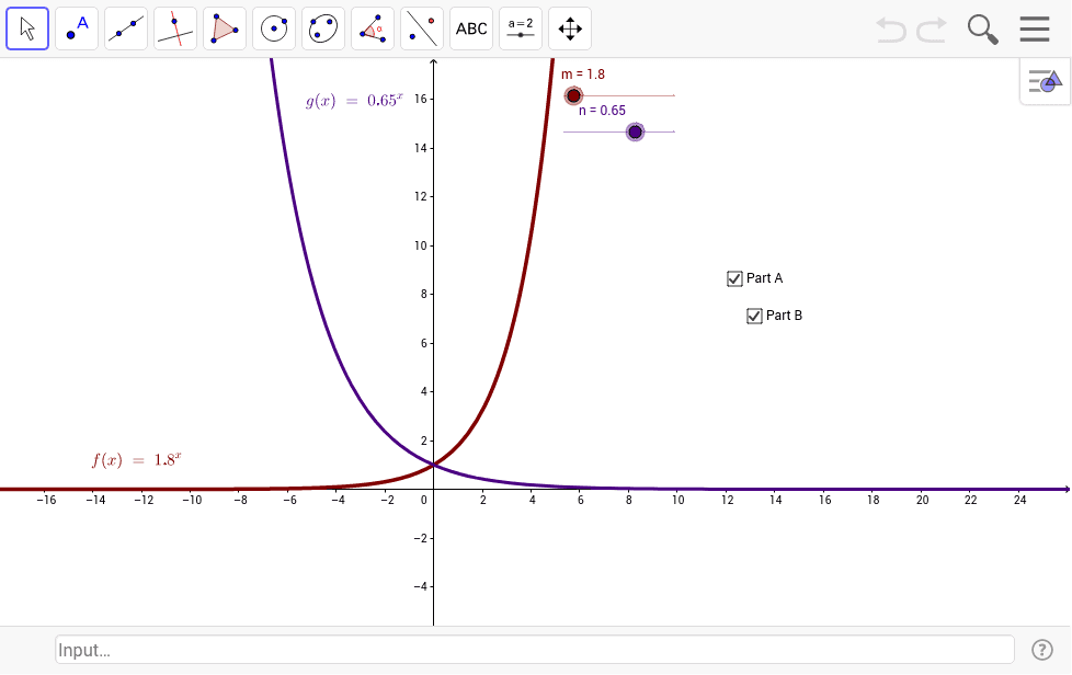 지수함수의 그래프 - GeoGebra