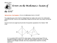 Errors on the Mathematics Section of the SAT (Math Lair).pdf