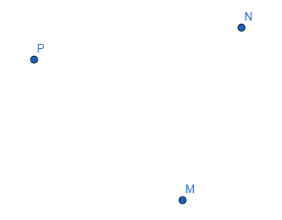 Observe les trois points M, N et P ci-contre et ensuite répond à la question ci-bas.