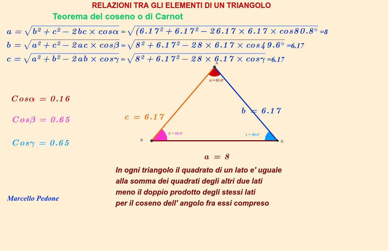 Teorema Dei Seni E Teorema Del Coseno – GeoGebra