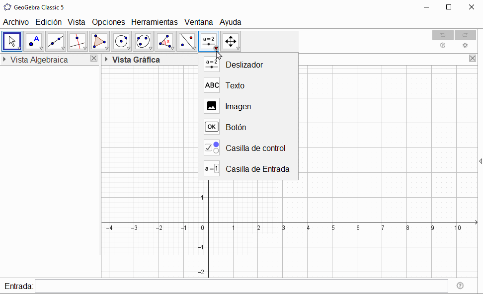 10/ Deslizador, Texto, Imagen, Botón y Casillas de control y de entrada.