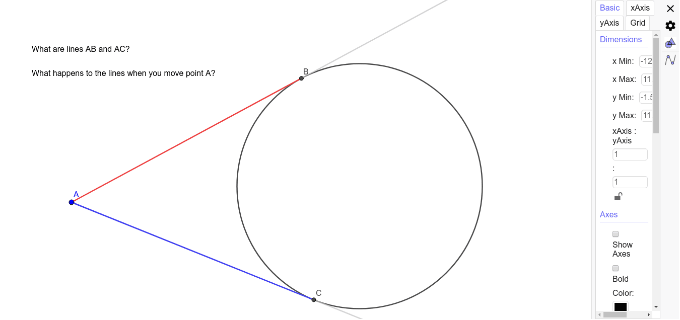 Circle Theorem 5 – GeoGebra