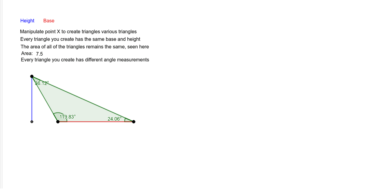 Triangle Area Explanation – GeoGebra