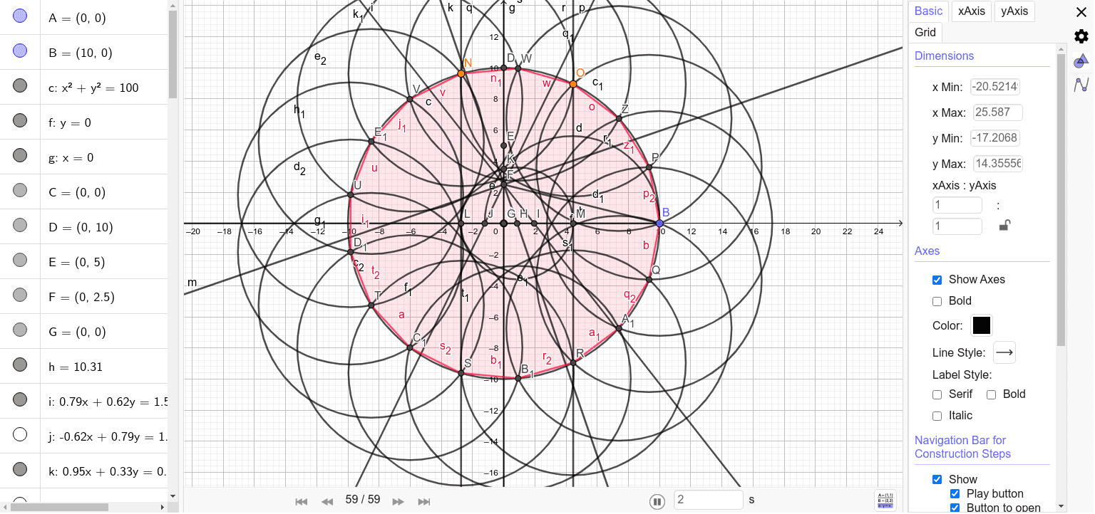 正１７角形 作図 Regular 17 Gon 2 Geogebra