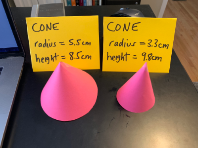 GOAL: For each cone shown, use GeoGebra 3D to author a specific linear equation we can EASILY spin about the xAxis to create a perfect virtual model.  