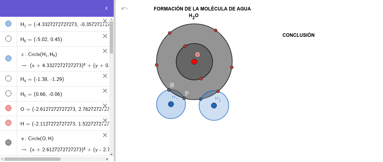 molecula de agua – GeoGebra