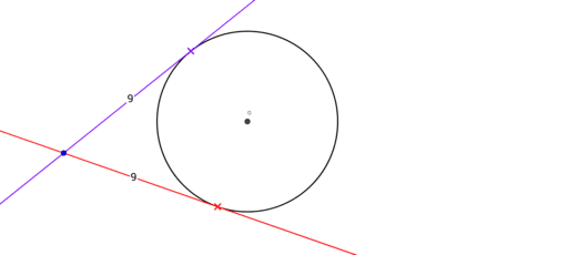 Distance from one point 2 points of contact are equal – GeoGebra