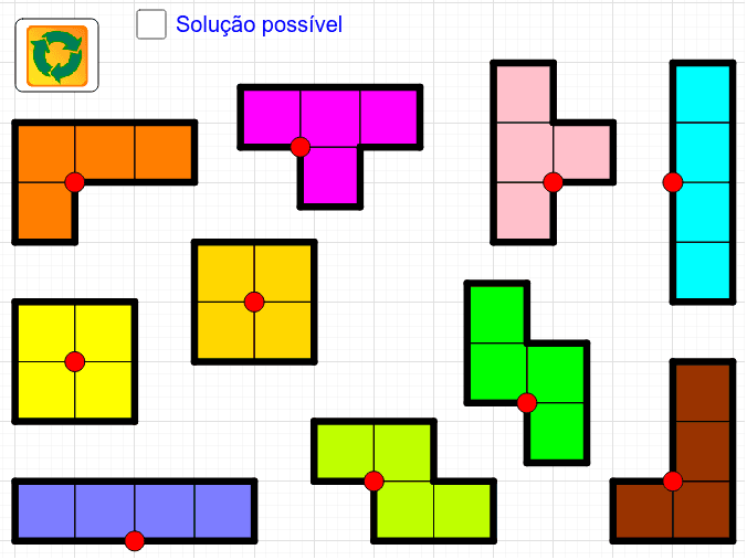 Peças do video game Tetris para colorir e imprimir