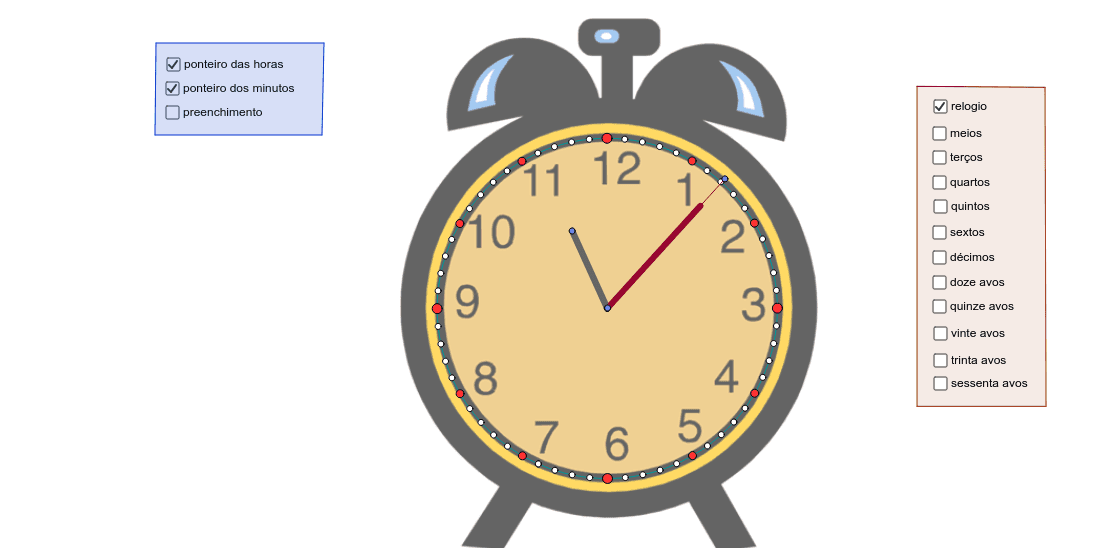 Ler as horas arredondando os minutos (relógio com números