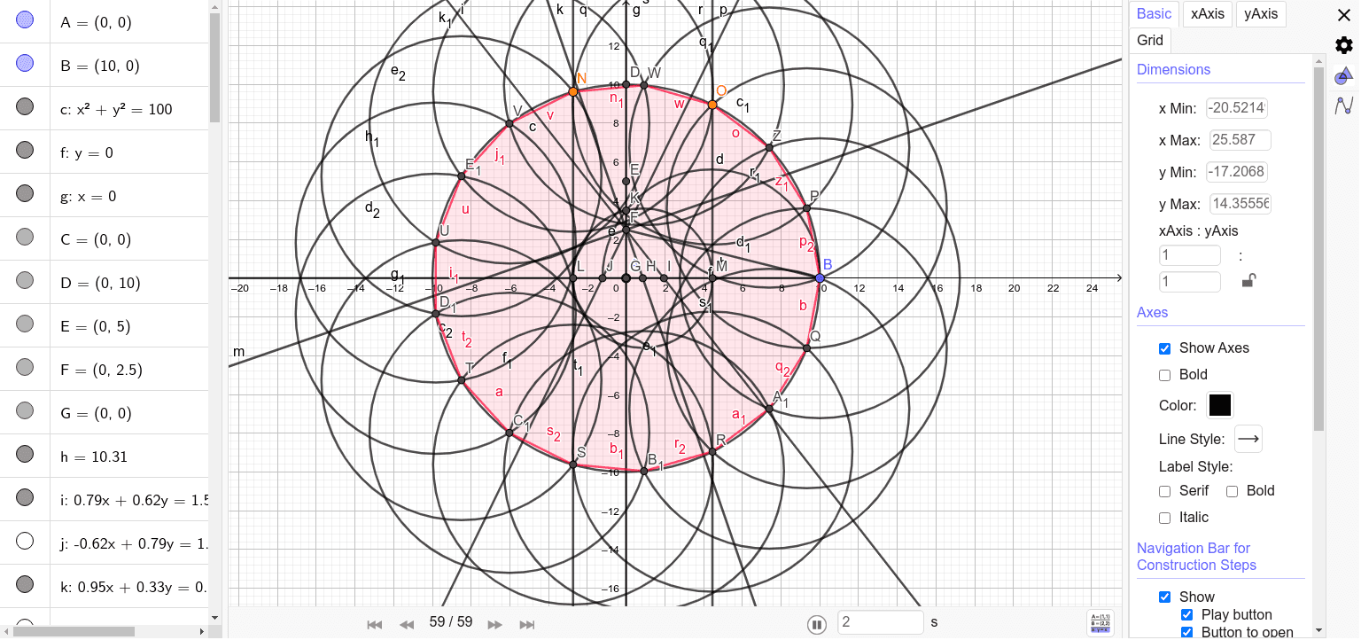 正１７角形 作図 Regular 17 Gon Geogebra