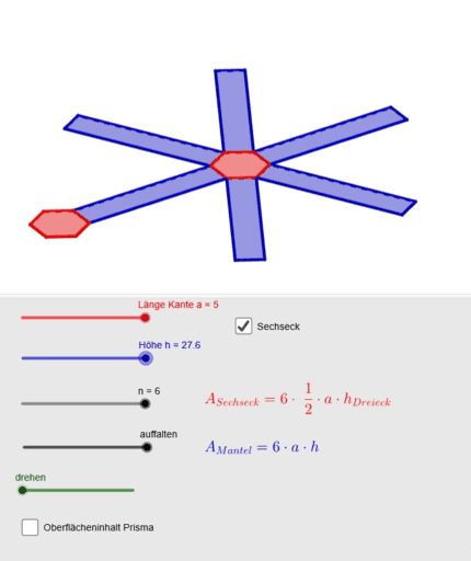 Lernumgebung Oberflacheninhalt Gerades Prisma Geogebra