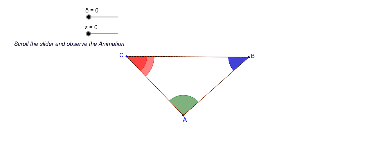 Angle properties of Triangles – GeoGebra