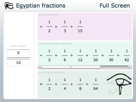 埃及分數計算器 - nrich