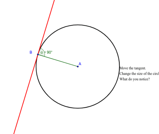 Radius to tangent – GeoGebra