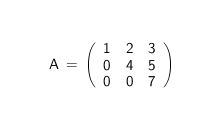 upper triangular matrix of order 3.