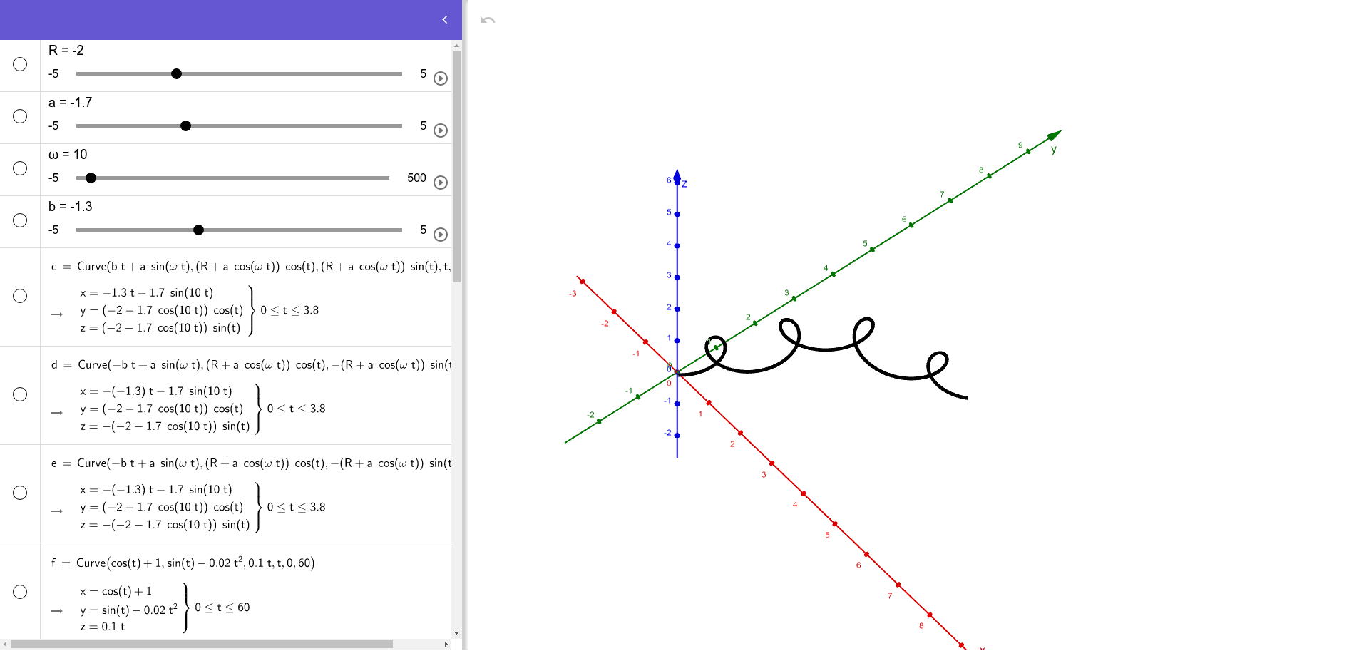 Helix Around Helix 3 Geogebra