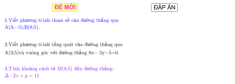 Viết Phương Trình Đường Thẳng Tham Số