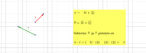 MAB8 Vektorien Pistetulo – GeoGebra