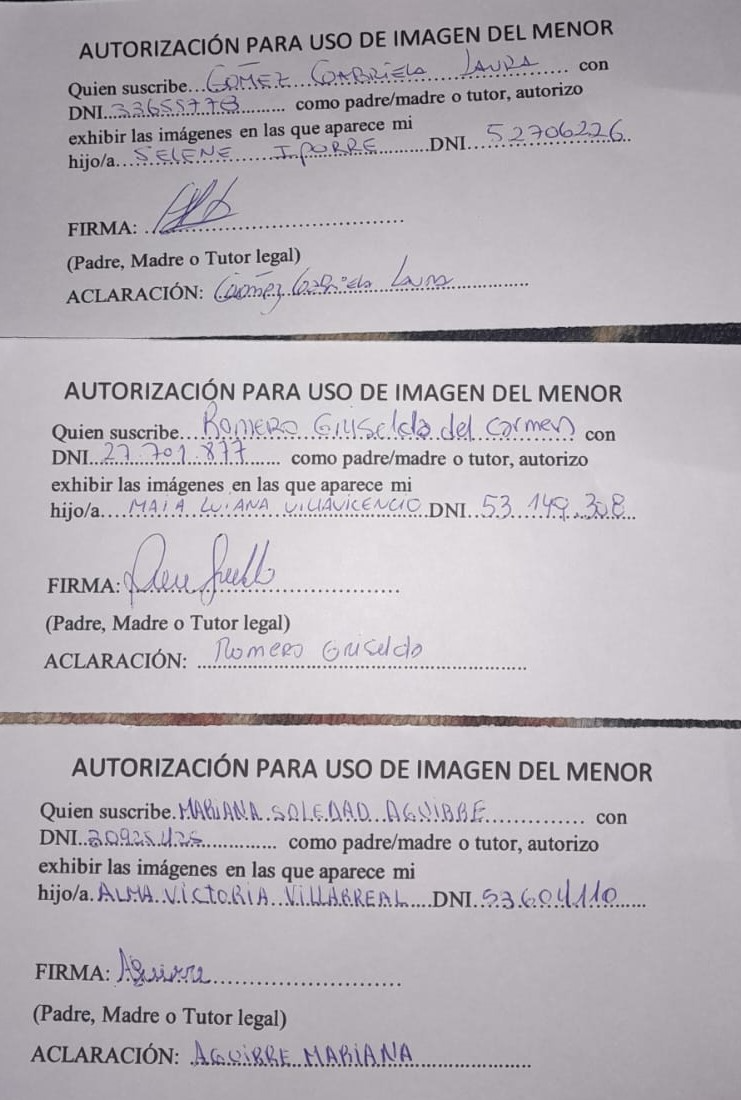 Autorización de las alumnas fotografiadas.