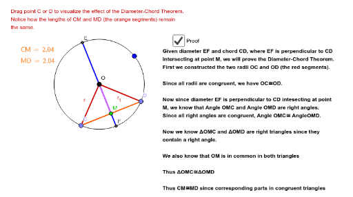 Diameter-Chord Theorem – GeoGebra