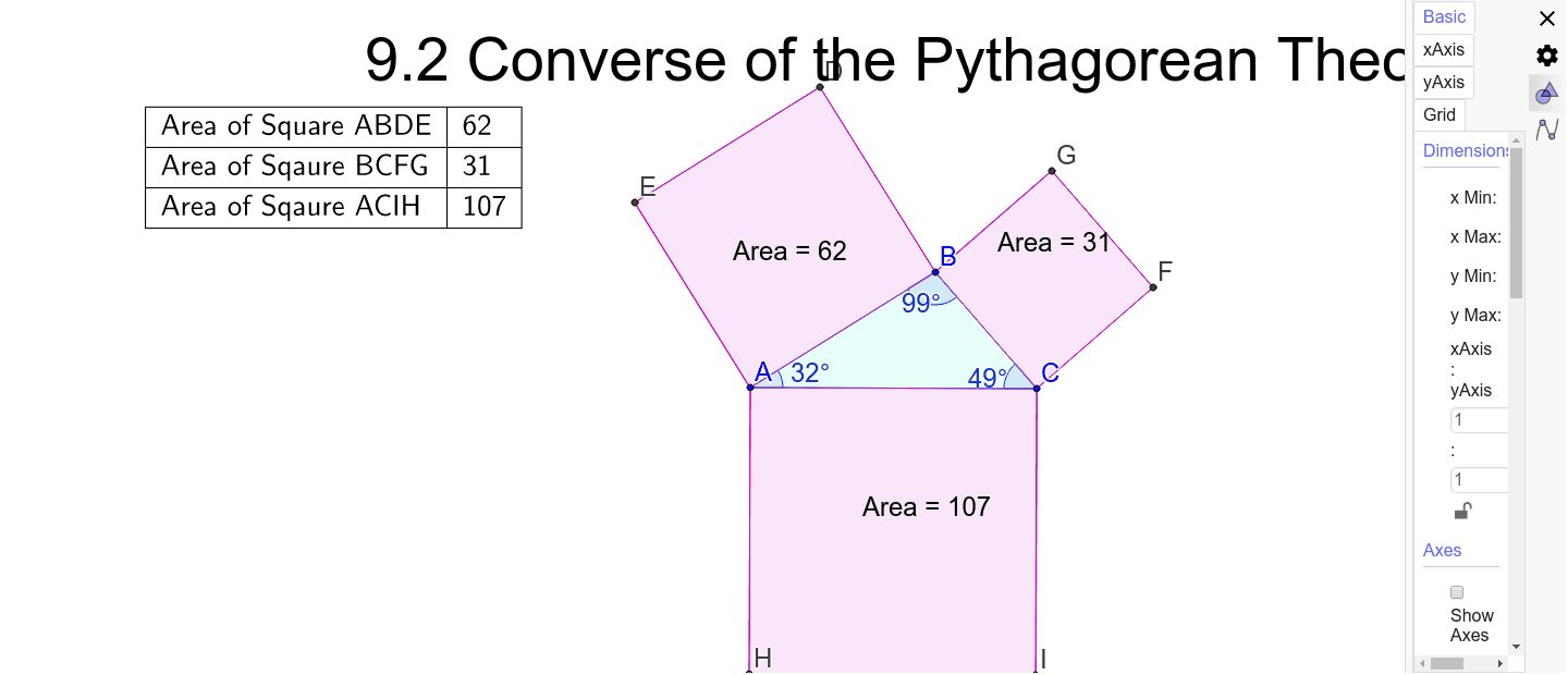 Converse of Pythagorean Theorem – GeoGebra