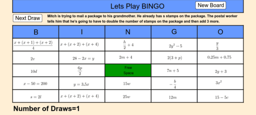 Cartones de bingo – GeoGebra