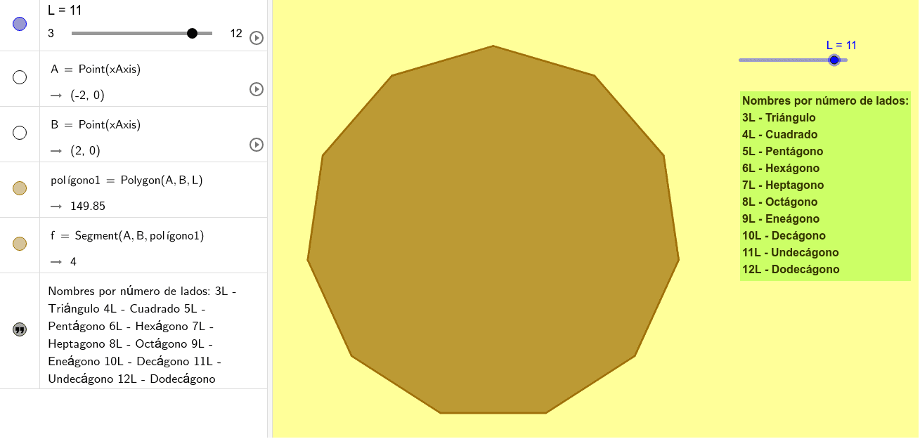 Pol Gonos Regulares Desde Hasta Lados Geogebra