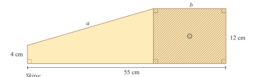 Konstruer denne figur, hvis

b = 15, hvor lang er a?
b = 25, hvor lang er a? 