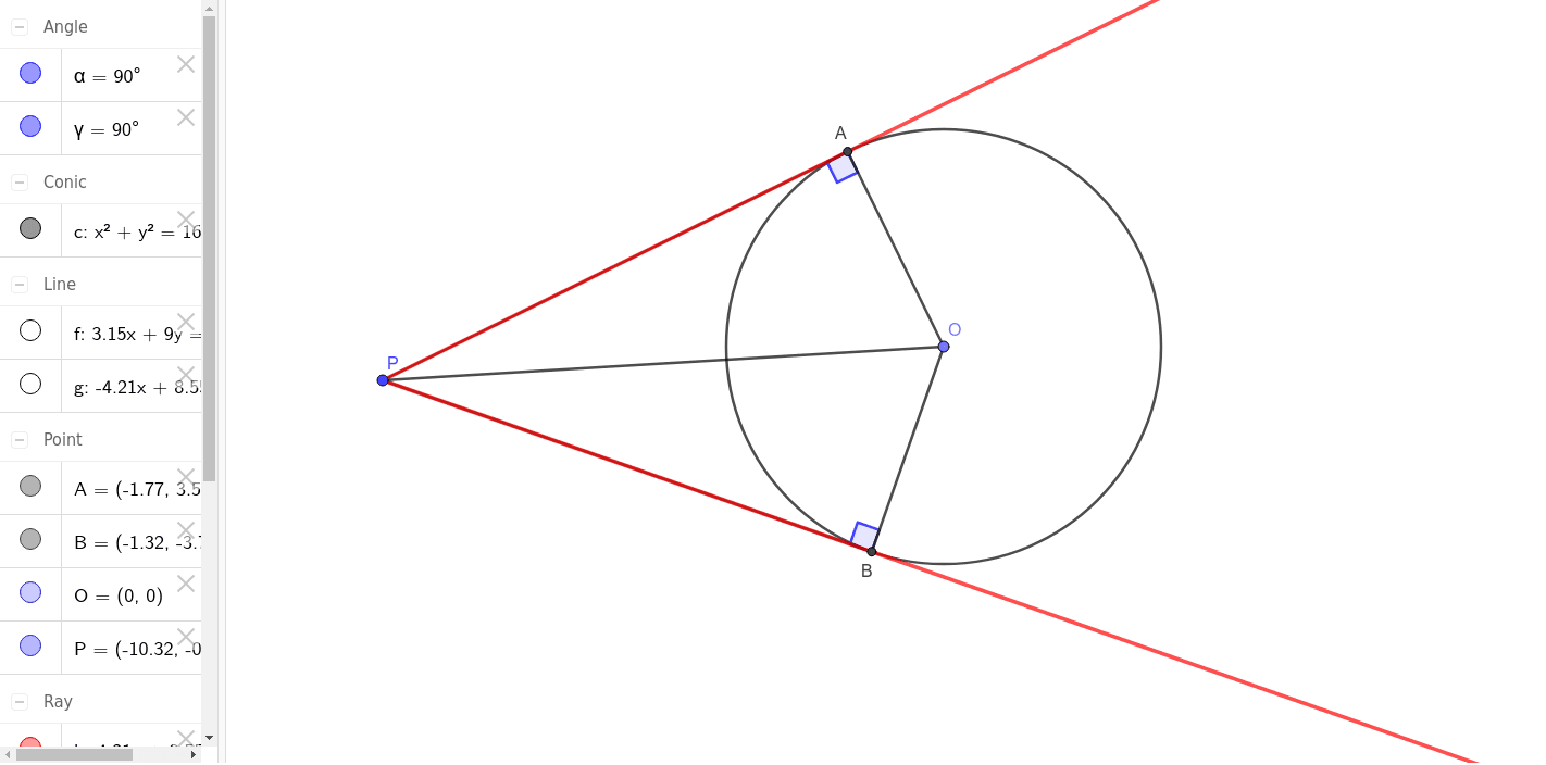 円と接線 No 3 Geogebra