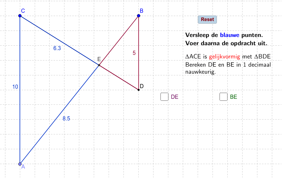 Gelijkvormigheid. Zandloperfiguur GeoGebra