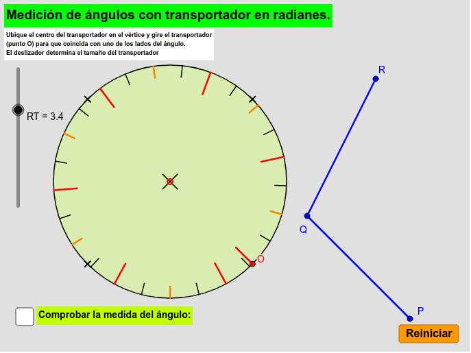 Transportador para medir ángulos en grados – GeoGebra
