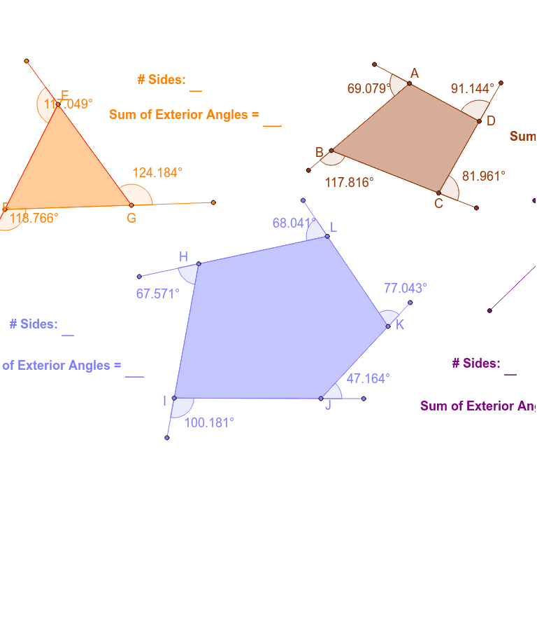 Exterior angles of polygons – GeoGebra