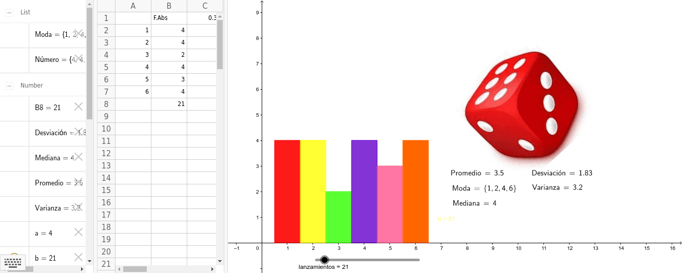 Lanzamiento De Dados – GeoGebra