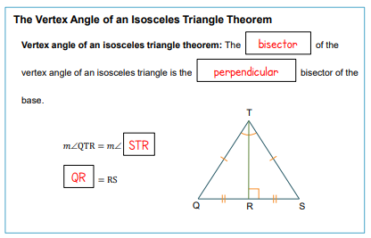 THE VERTEX ANGLE OF AN ISOSCELES TRIANGLE THEOREM