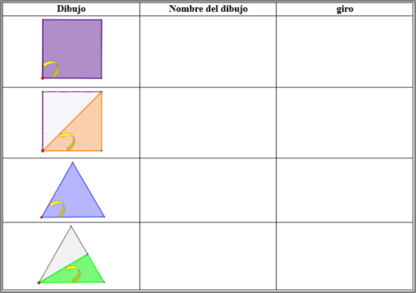 completa la siguiente tabla