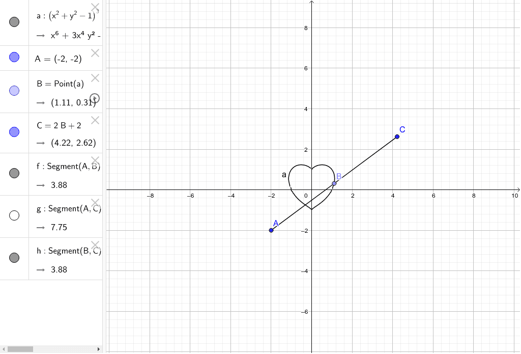 F3 相似の中心 ハート Geogebra