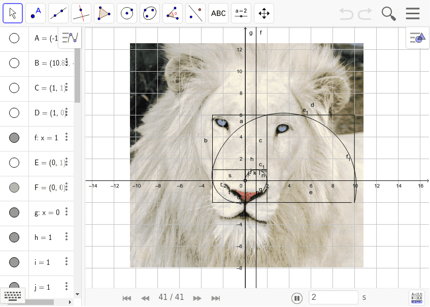 Golden Ratio In Physical Apparience Geogebra