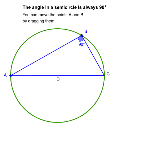 Angle in a Semi-circle 1 – GeoGebra