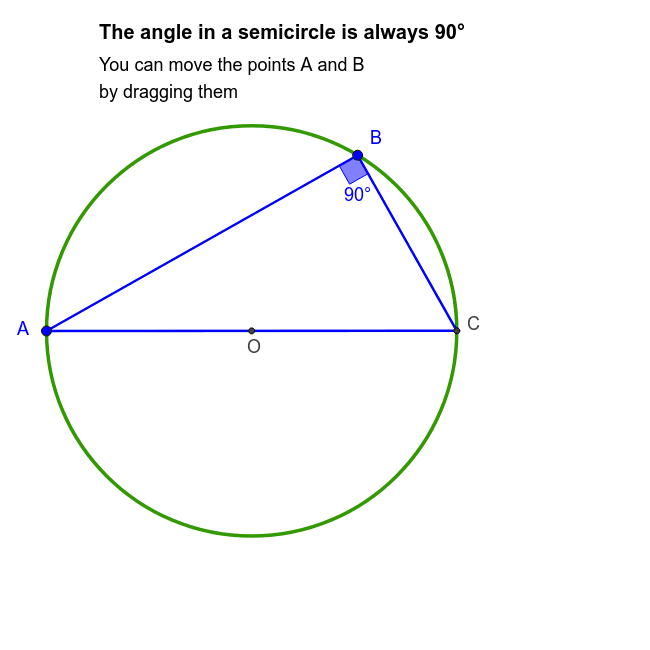 Angle in a Semi-circle 1 – GeoGebra