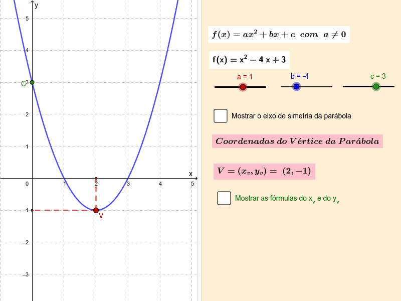 COORDENADAS DO VÉRTICE DA PARÁBOLA - FUNÇÃO QUADRÁTICA - AULA 3