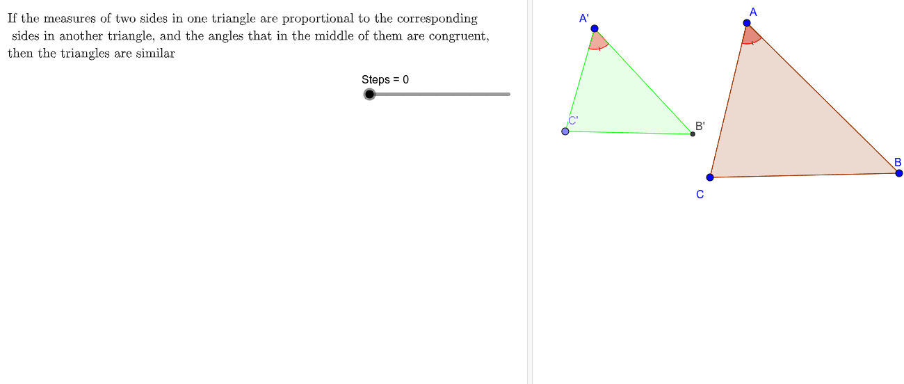 Triangle Similarity Definition Criteria And Demonstrations Geogebra 1817