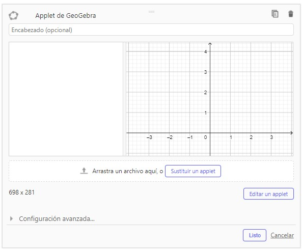 Completa la aplicación GeoGebra