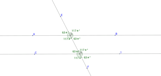 Parallel Lines and Transversals (with angle measures) – GeoGebra