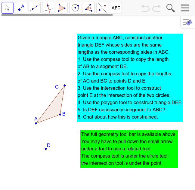 Constructing Triangles & Triangle Theorem (SSS) Game