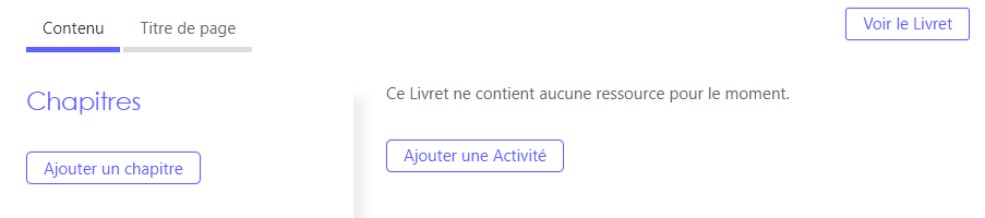 Ajouter du contenu à votre livret