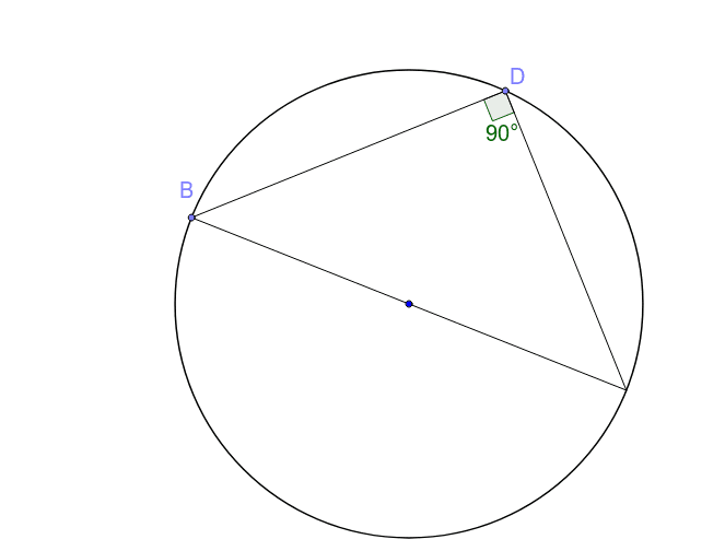 An inscribed angle subtended by a diameter – GeoGebra