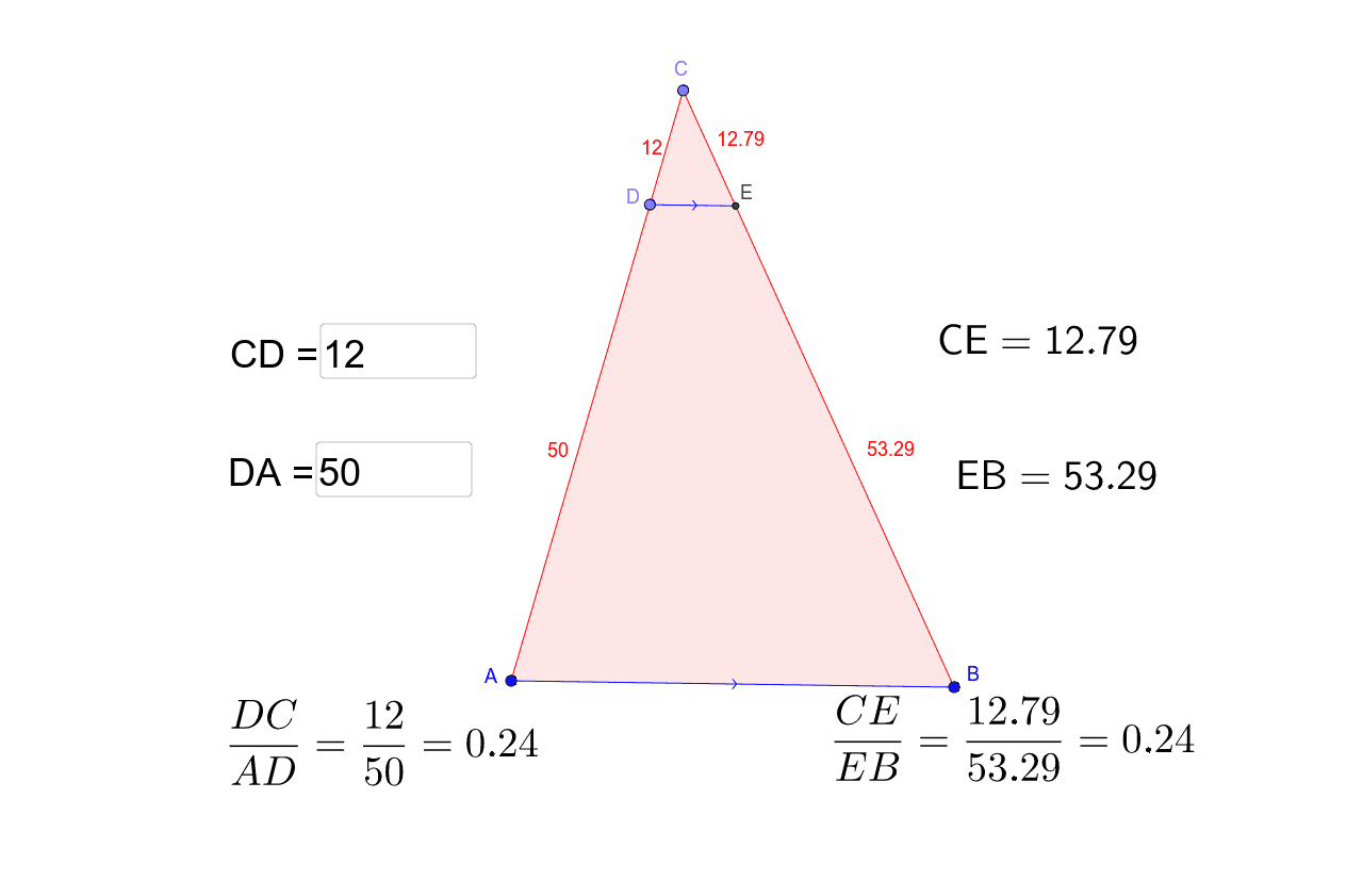Triangle Proportionality Theorem Calculator