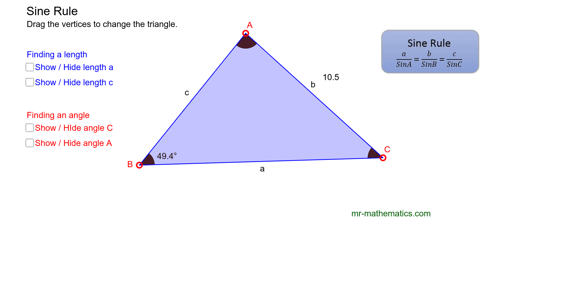 Sine Rule – GeoGebra