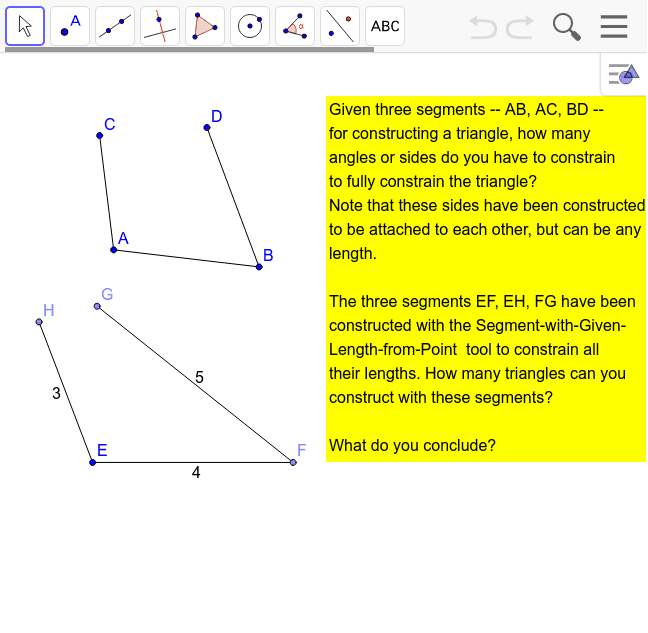 Constructing Triangles & Triangle Theorem (SSS) Game
